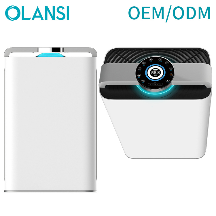 OLANSI K08A التحكم في واي فاي كاد 488 لتنقية الهواء مع المرطب منخفضة الضوضاء توفير الطاقة الاستشعار الغبار تنقية الهواء مع PM2.5